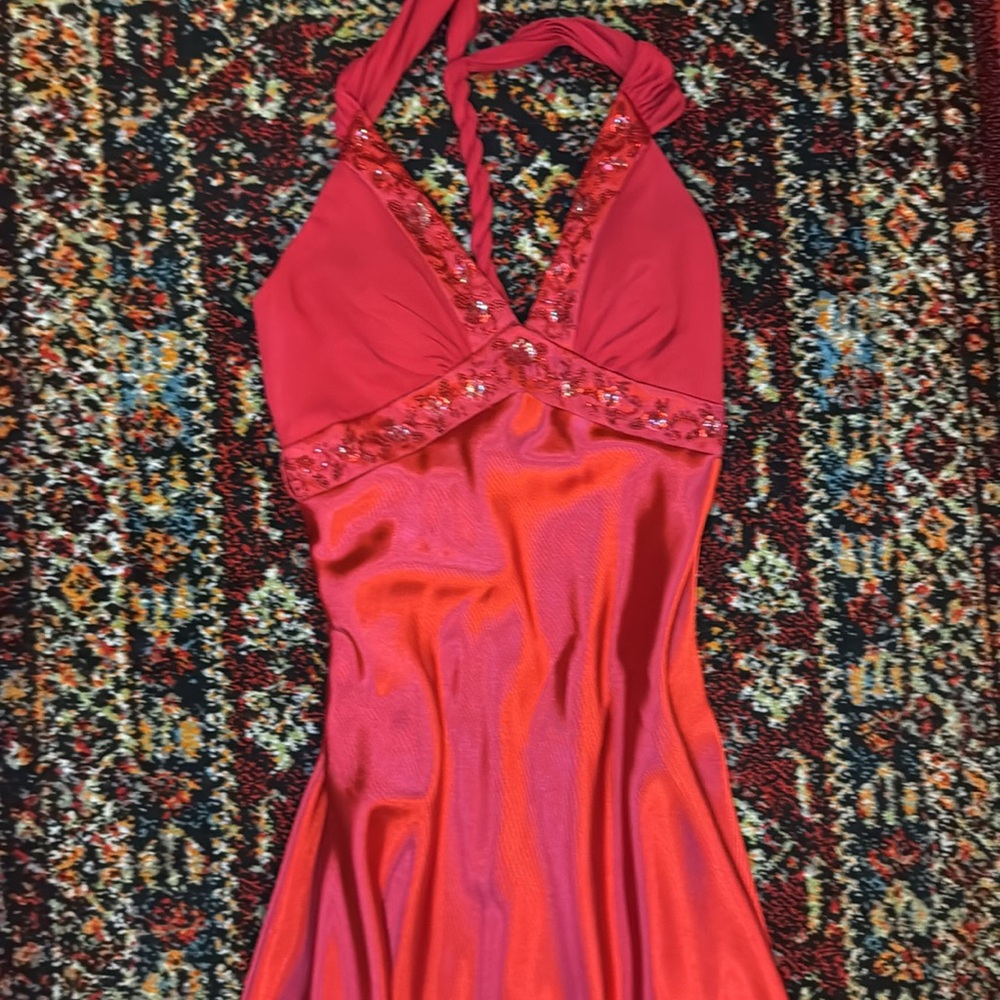 Red Satin Y2K Prom Dress Gown
